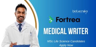 Medical Writing Jobs at Fortrea l MSc Life Science Candidates Apply Now