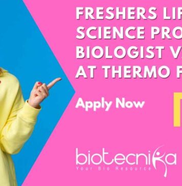 Freshers Life Science Protein Biologist