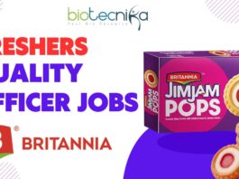 Freshers Quality Officer Jobs at Britannia – Apply Now