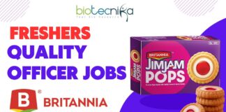 Freshers Quality Officer Jobs at Britannia – Apply Now
