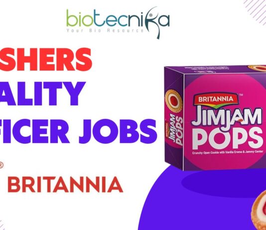 Freshers Quality Officer Jobs at Britannia – Apply Now