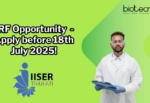 JRF Opportunity - Apply before 18th July 2025!