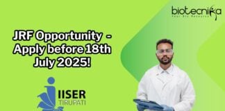 JRF Opportunity - Apply before 18th July 2025!