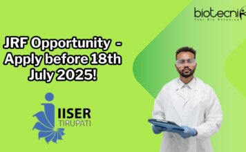 JRF Opportunity - Apply before 18th July 2025!