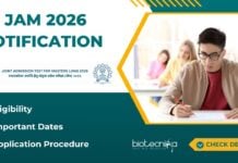 IIT JAM 2026 Exam Application Form