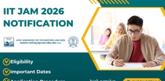 IIT JAM 2026 Exam Application Form