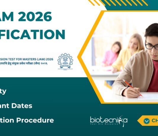 IIT JAM 2026 Exam Application Form