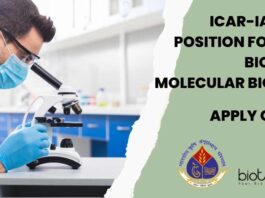 MSc Molecular Biology Jobs in IARI