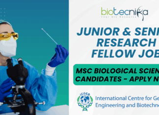 ICGEB Junior Senior Research Fellow Job MSc Biological SciencesChemistry Apply by 10 July 2025