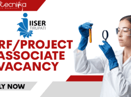 JRF Project Vacancy at IISER Thirupati