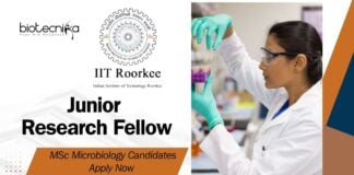 Junior Research Fellow Job Role at IIT Roorkee l MSc Microbiology Candidates Apply Now