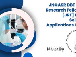 MSc Life Science JRF Jobs at JNCASR