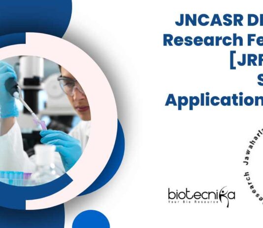 MSc Life Science JRF Jobs at JNCASR