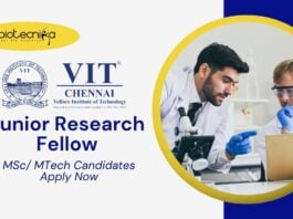 JRF Job at VIT | MSc/ MTech Candidates Apply Now for Nanobiotech Research  