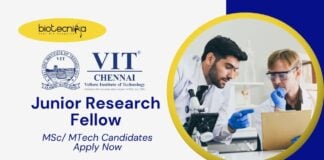 JRF Job at VIT | MSc/ MTech Candidates Apply Now for Nanobiotech Research  