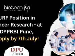 JRF Position in Cancer Research - at DYPBBI