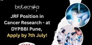 JRF Position in Cancer Research - at DYPBBI