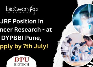 JRF Position in Cancer Research - at DYPBBI