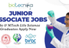 Junior Associate Jobs at ASPIRE BioNEST