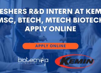 Freshers R&D Intern at Kemin