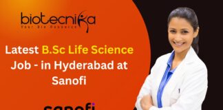 Latest B.Sc Life Science Job
