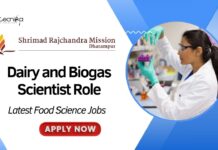 Latest Food Science Jobs at SRMD Gujarat | Apply Now for Dairy and Biogas Scientist Role