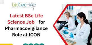 Latest BSc Life Science Job