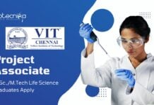 Latest Life Science Job at VIT | Apply for Project Associate Role
