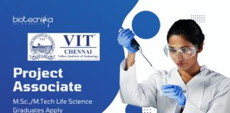 Latest Life Science Job at VIT | Apply for Project Associate Role