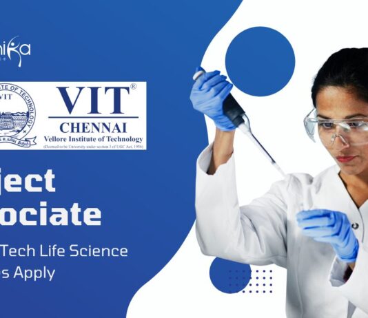 Latest Life Science Job at VIT | Apply for Project Associate Role