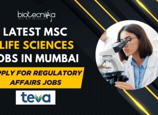 Latest MSc Life Sciences Jobs in Mumbai - Apply for Regulatory Affairs Jobs at Teva Pharmaceuticals