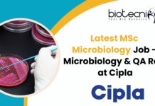 Latest MSc Microbiology Job