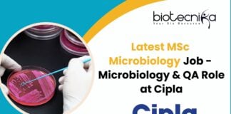 Latest MSc Microbiology Job