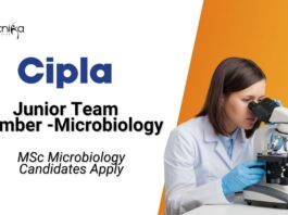 Latest MSc Microbiology Jobs at Cipla l Apply Now for Junior Team Member Role