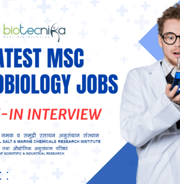 Latest MSc Microbiology Jobs – Walk-In at CSIR-CSMCRI 2025
