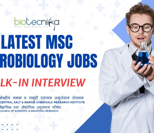 Latest MSc Microbiology Jobs – Walk-In at CSIR-CSMCRI 2025