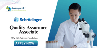 Latest QA Job at Schrödinger, MSc Life Science Candidates Apply now 