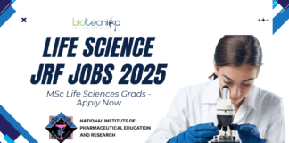 Life Science JRF Jobs 2025 MSc Life Sciences Apply at NIPER Ahmedabad