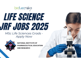 Life Science JRF Jobs 2025 MSc Life Sciences Apply at NIPER Ahmedabad