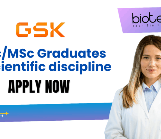 Life Science Job for BSc/MSc Graduates at GSK | Apply Now for the Regulatory Specialist Submission Specialist Job
