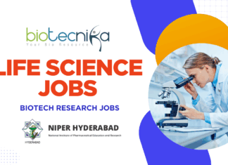 Life Science Jobs at ICMR - Biotech Research Jobs at NIPER Hyderabad