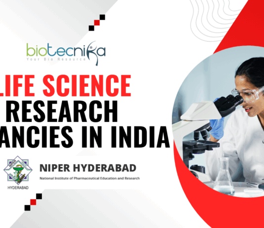 Life Science Research Vacancies in India - Job at NIPER Hyderabad
