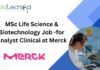 MSc Life Science & Biotechnology Job