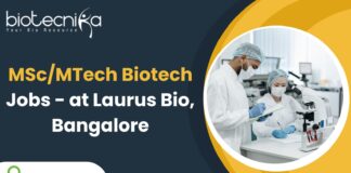 MScMTech Biotech Jobs