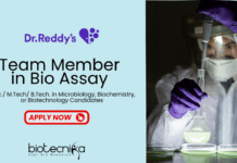 MSc/MTech Microbiology Job at Dr. Reddy's Laboratories -  Apply Now for the Team member Role