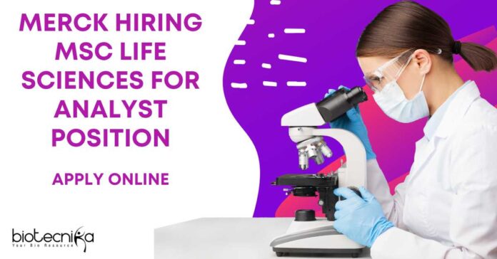 Merck Bengaluru Jobs For MSc Life Sciences