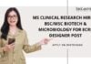 MS Clinical Research Hiring BSc/MSc Biotech