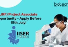 JRF/Project Associate Opportunity - Apply Before 15th July!