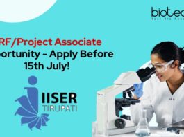JRF/Project Associate Opportunity - Apply Before 15th July!