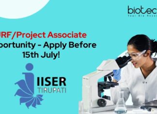 JRF/Project Associate Opportunity - Apply Before 15th July!